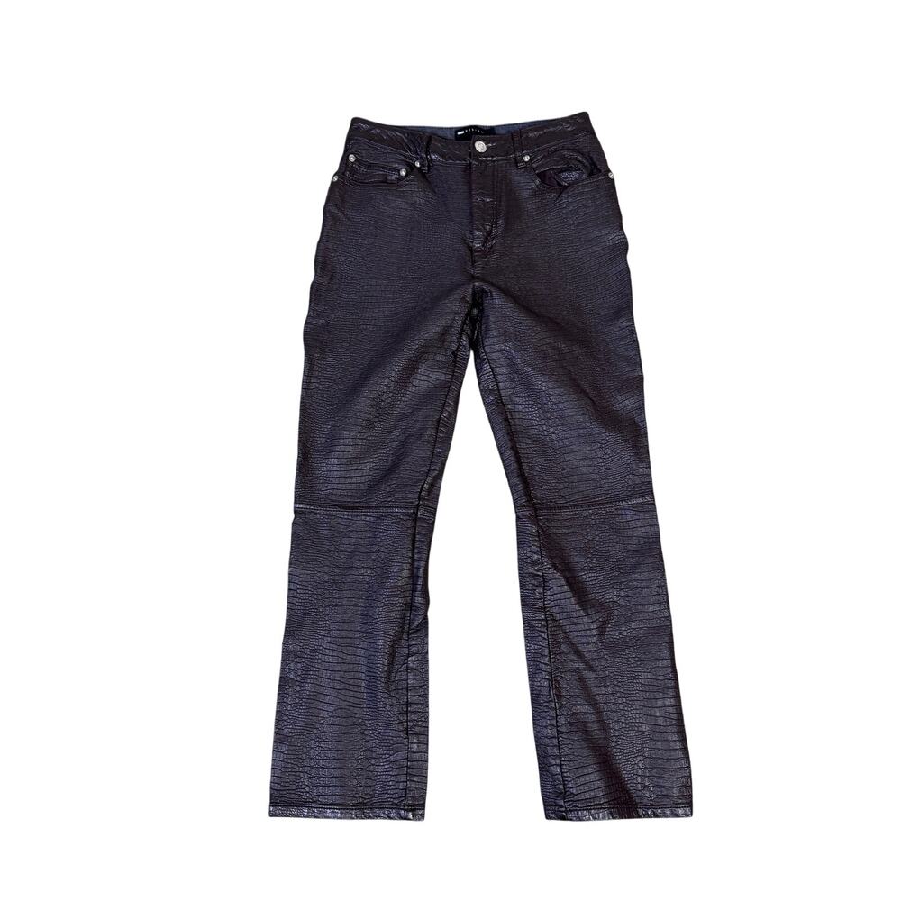 Asos Design Faux Leather Croc Straight Leg Pants US Womens 4